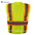 Factory Roadway Jacket Neon Yellow Hi Vis Reflective Strips Work Wear ANSI Class 2 High Visibility Security Safety Vest